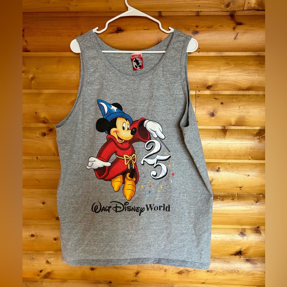 Mens Mickey Walt Disney World 25th Anniversary Tank Top Size XL